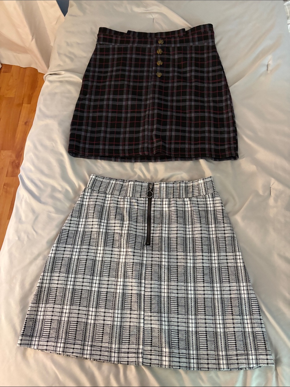 Ardene Black Plaid Mini Skirt with Red Accents